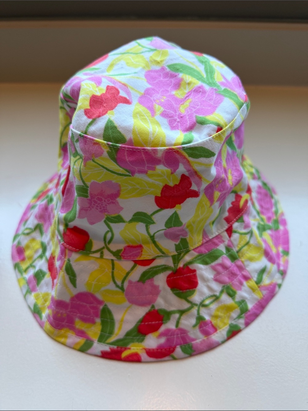 Janie and Jack Floral Bucket Hat in Pink, Yellow, Green, Red, White